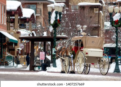 Aspen Colorado Horse And Buggy Winter Scene