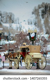 Aspen Colorado Winter Horse Carriage Vertical