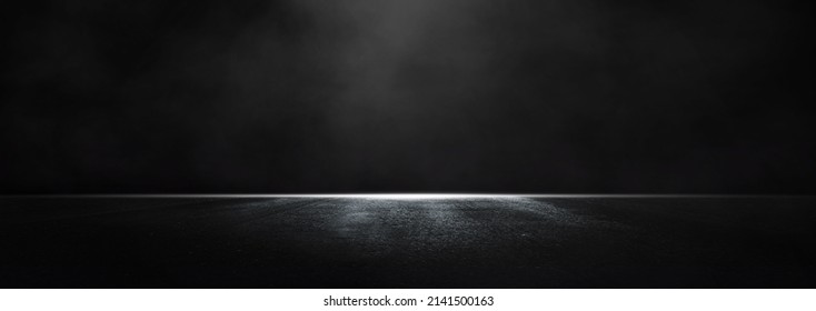 Asphalt  dark street with smoke. Empty dark scene with light.  - Shutterstock ID 2141500163