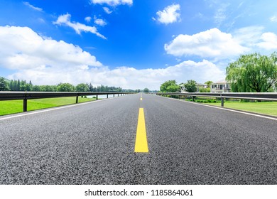 Asphalt Road Green Rice Field Stock Photo (Edit Now) 524087461