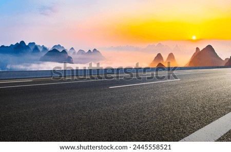 Similar – Image, Stock Photo Karst landscape of mountains and far islands in Ha Long Bay, Vietnam, Southeast Asia
