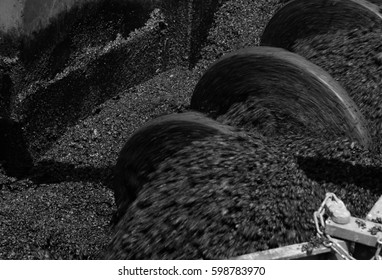 Asphalt Manufacturing Equipment. Shallow Depth Of Field. The Effect Of Motion.