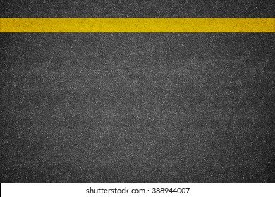Asphalt Road Background With Yellow Line