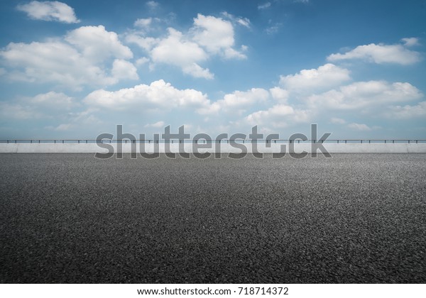 asphalt road and blue\
sky\
