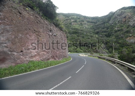 Asphalt road in Canary Islands
