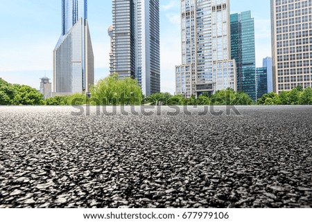  asphalt road and modern buildings in Shanghai,China