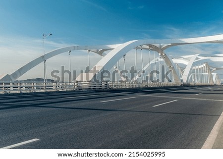 Asphalt road on the bridge,