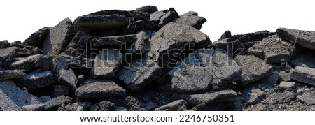 Asphalt Road Scrap isolated on white background. clipping path