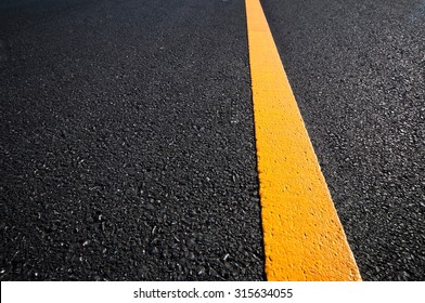 Asphalt Road With Separation Yellow Lines