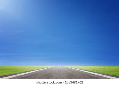 Asphalt road and sky cloud. An image of a milestone roadmap is a representation of success in the future goal