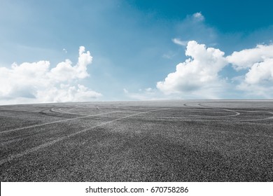 Asphalt road and sky cloud landscape