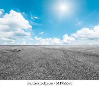 Asphalt Road And Sky Cloud Scenery