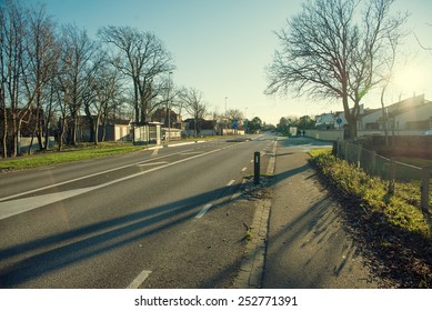 Asphalt Road In A Small Town