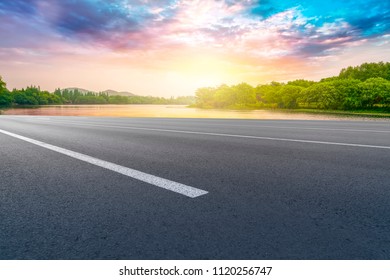 Asphalt Road Square River Hill Under Stock Photo 1120256747 | Shutterstock