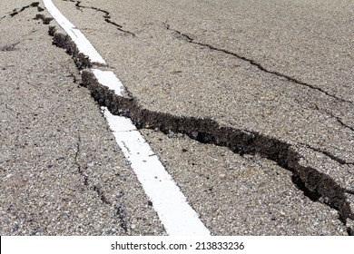 Asphalt Road Surface Crack Is Dangerous Because Of Corruption.