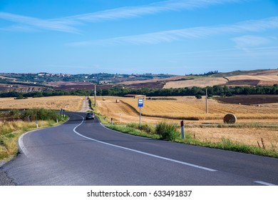 Asphalt Road In Tuscany Italy