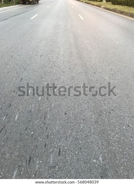 asphalt road, white\
line, symbol on road,
