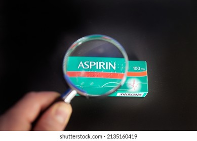 Aspirin Medical Under A Magnifying Glass