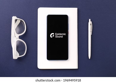 Assam, India - April 19, 2021 : Epidemic Sound Logo On Phone Screen Stock Image.