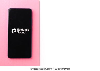 Assam, India - April 19, 2021 : Epidemic Sound Logo On Phone Screen Stock Image.