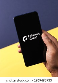 Assam, India - April 19, 2021 : Epidemic Sound Logo On Phone Screen Stock Image.