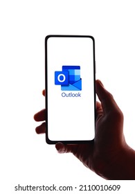 Assam, India - April 19, 2021 : Outlook Logo On Phone Screen Stock Image.