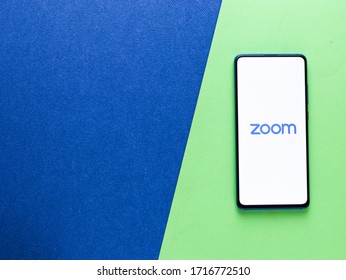 Assam, India - April 21, 2020 : Zoom Mobile App Logo - A Popular Video Conferencing Solution For Business Meetings.