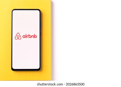 Assam, India - August 6, 2021 : Airbnb Logo On Phone Screen Stock Image.