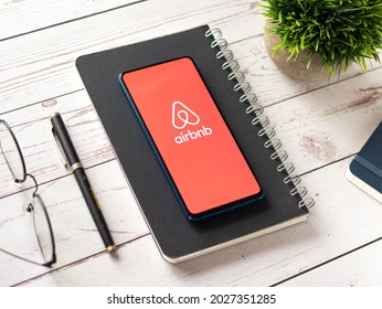 Assam, India - August 6, 2021 : Airbnb Logo On Phone Screen Stock Image.