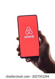 Assam, India - August 6, 2021 : Airbnb Logo On Phone Screen Stock Image.