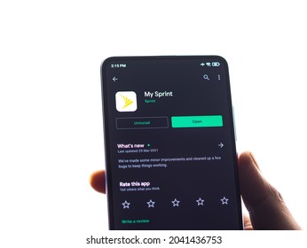 Assam, India - August 6, 2021 : Sprint Corporation Logo On Phone Screen Stock Image.