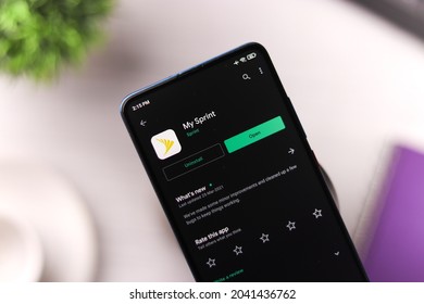 Assam, India - August 6, 2021 : Sprint Corporation Logo On Phone Screen Stock Image.