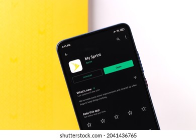 Assam, India - August 6, 2021 : Sprint Corporation Logo On Phone Screen Stock Image.