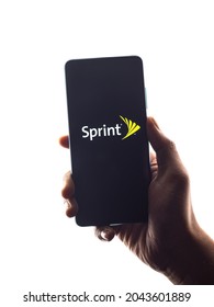 Assam, India - August 6, 2021 : Sprint Corporation Logo On Phone Screen Stock Image.