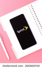 Assam, India - August 6, 2021 : Sprint Corporation Logo On Phone Screen Stock Image.