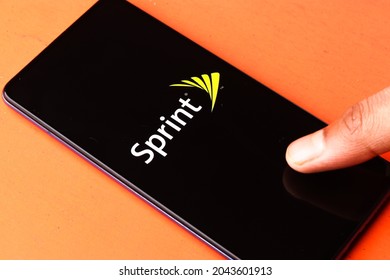 Assam, India - August 6, 2021 : Sprint Corporation Logo On Phone Screen Stock Image.