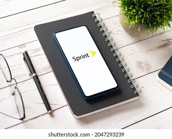 Assam, India - August 6, 2021 : Sprint Corporation Logo On Phone Screen Stock Image.