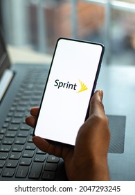 Assam, India - August 6, 2021 : Sprint Corporation Logo On Phone Screen Stock Image.