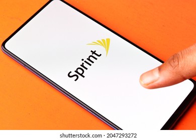 Assam, India - August 6, 2021 : Sprint Corporation Logo On Phone Screen Stock Image.