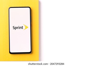 Assam, India - August 6, 2021 : Sprint Corporation Logo On Phone Screen Stock Image.