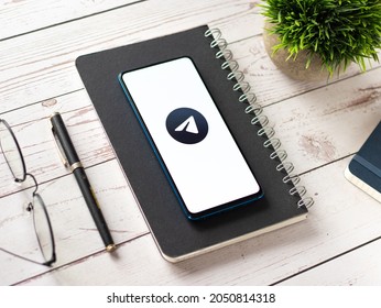 Assam, India - August 6, 2021 : Telegram X Logo On Phone Screen Stock Image.