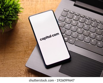 Assam, India - February 19, 2021 : Capital.com Logo On Phone Screen Stock Image.