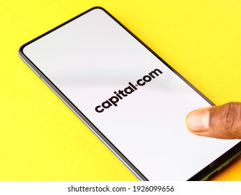 Assam, India - February 19, 2021 : Capital.com Logo On Phone Screen Stock Image.