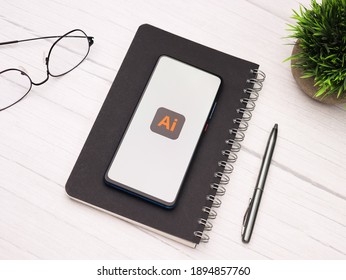 Assam, India - January 15, 2020 : Adobe Illustrator Logo On Phone Screen Stock Image.