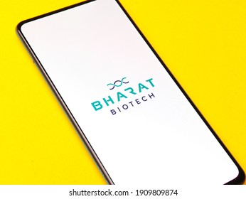 Assam, India - January 15, 2021 : Bharat Biotech Logo On Phone Screen Stock Image.