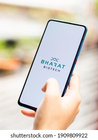 Assam, India - January 15, 2021 : Bharat Biotech Logo On Phone Screen Stock Image.