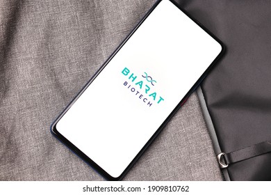 Assam, India - January 15, 2021 : Bharat Biotech Logo On Phone Screen Stock Image.