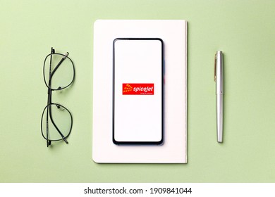 Assam, India - January 29, 2021 : Spicejet Logo On Phone Screen Stock Image.