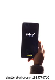 Assam, India - January 31, 2021 : Yahoo Sports Logo On Phone Screen Stock Image.