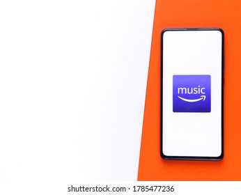 Assam, India - July 28, 2020 : Amazon Music Online Music Streaming Platform And Store.